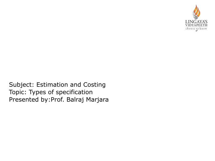 subject estimation and costing topic types