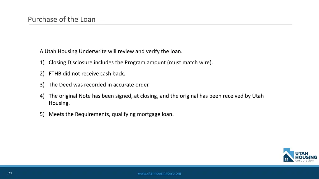 purchase of the loan