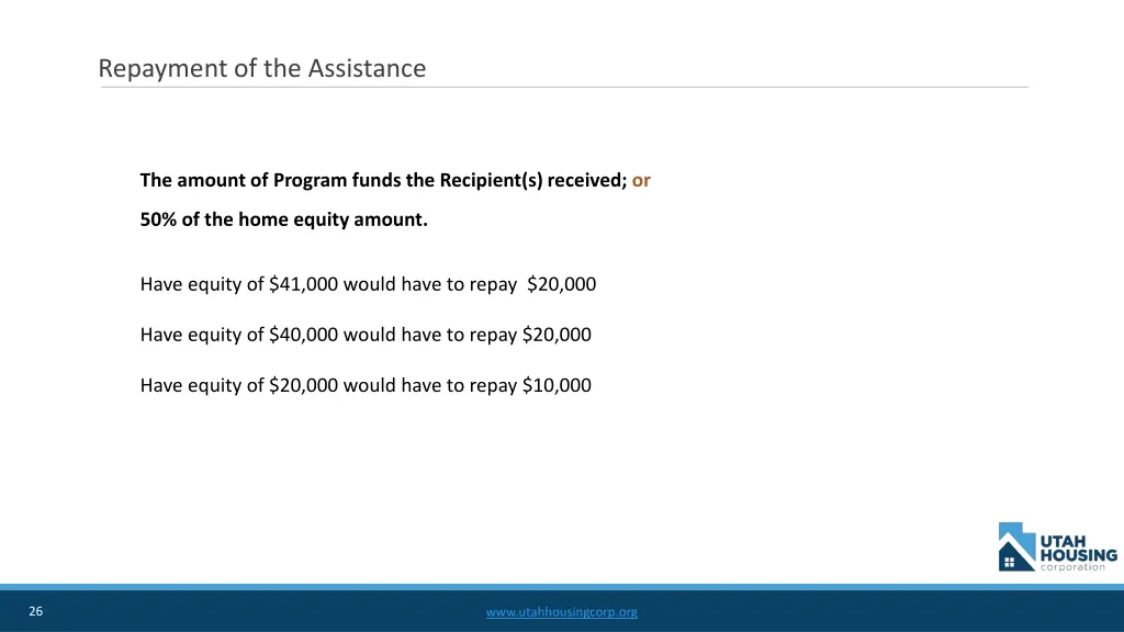 repayment of the assistance 1