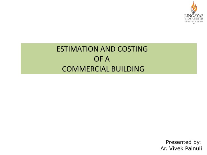 estimation and costing of a commercial building