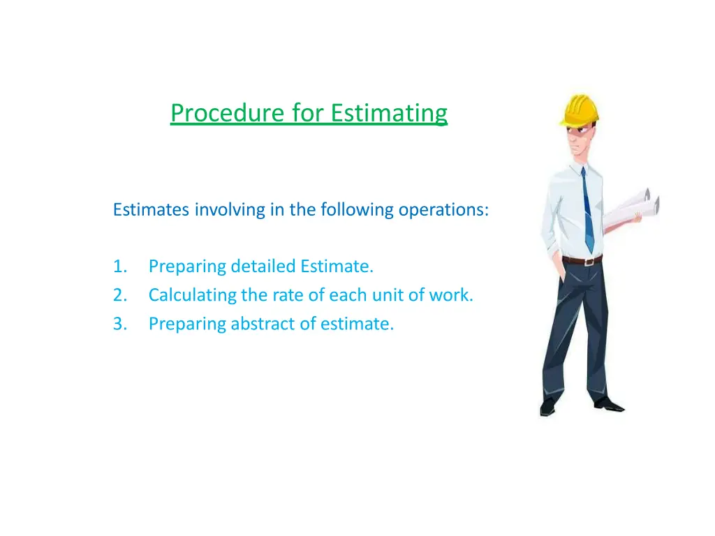 procedure for estimating