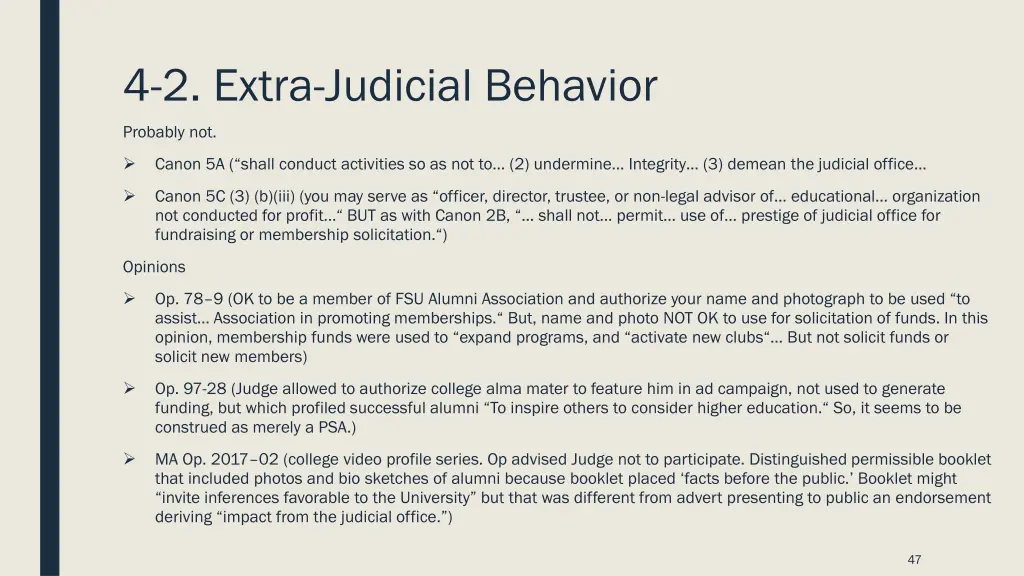 4 2 extra judicial behavior