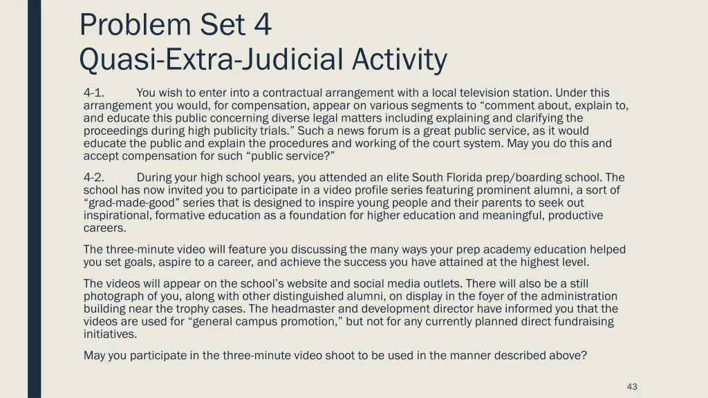 problem set 4 quasi extra judicial activity 1