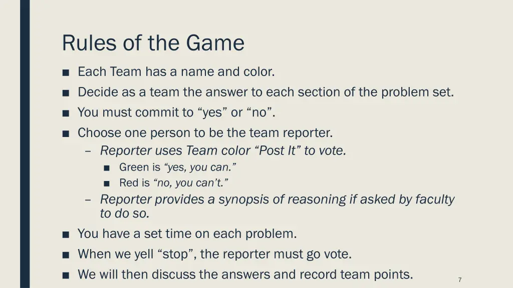 rules of the game