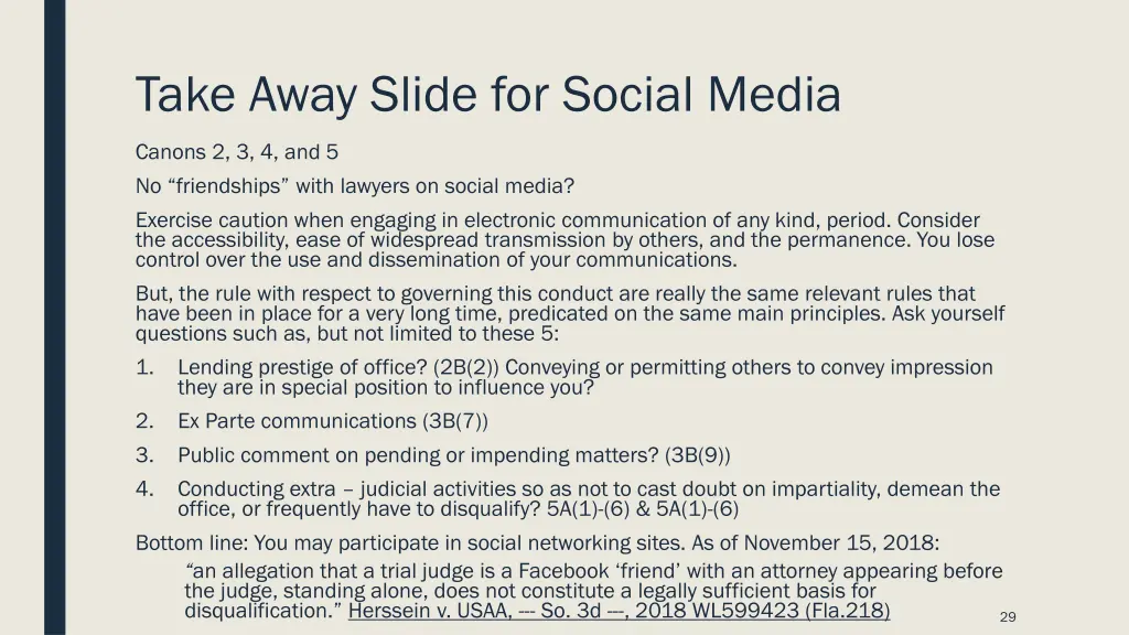 take away slide for social media