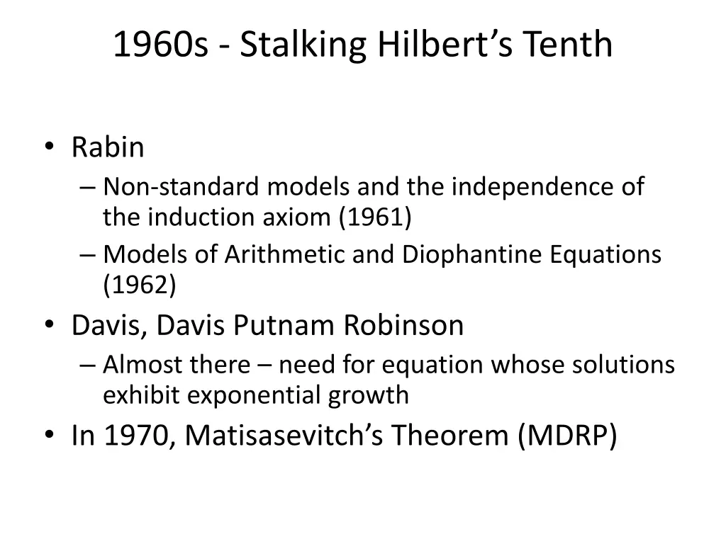 1960s stalking hilbert s tenth