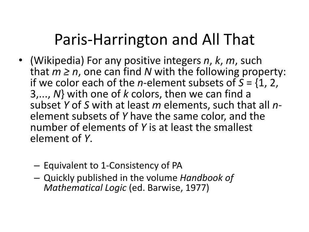 paris harrington and all that wikipedia