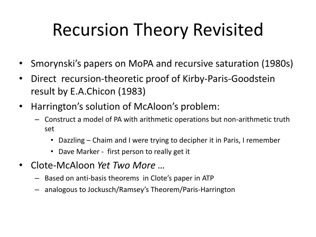 recursion theory revisited