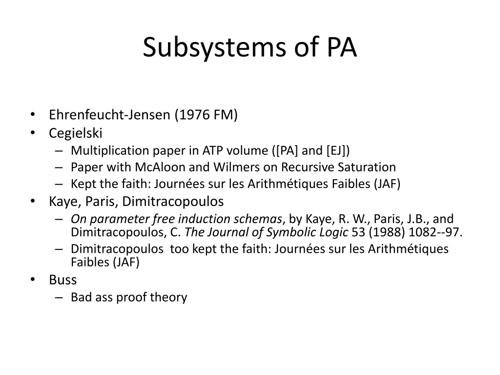 subsystems of pa