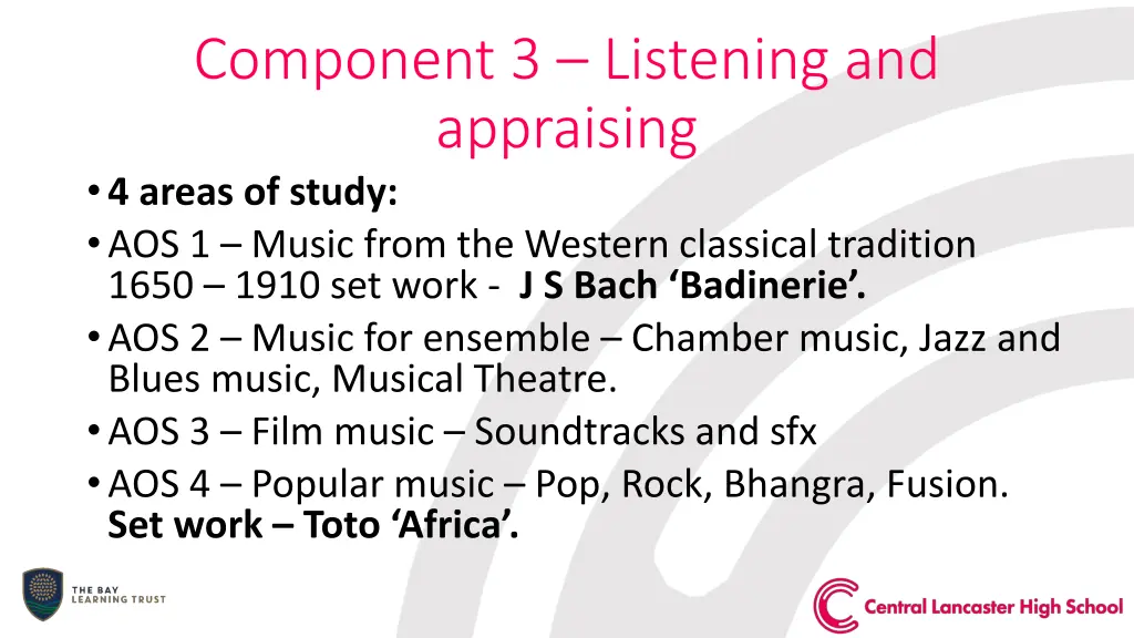 component 3 listening and appraising