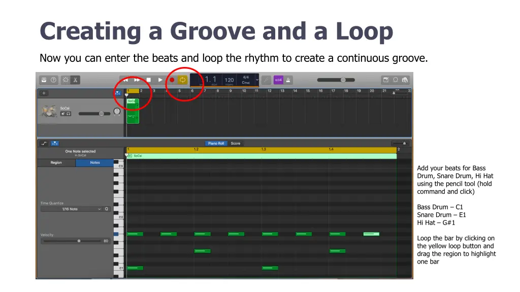 creating a groove and a loop