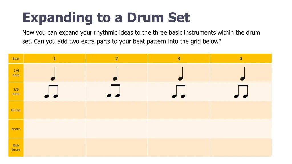 expanding to a drum set