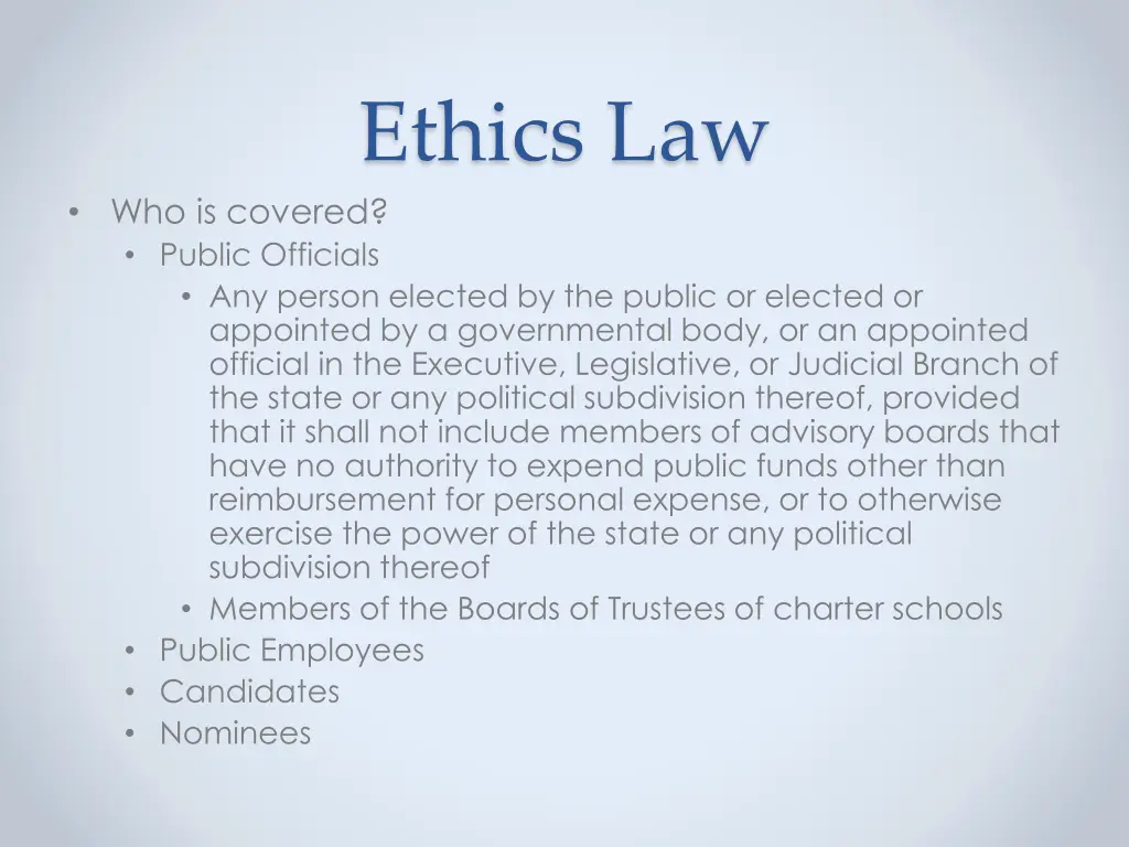 ethics law