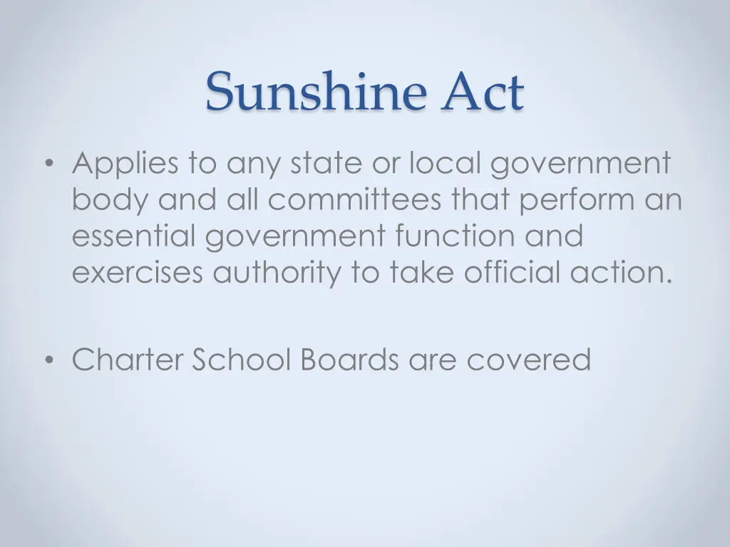 sunshine act