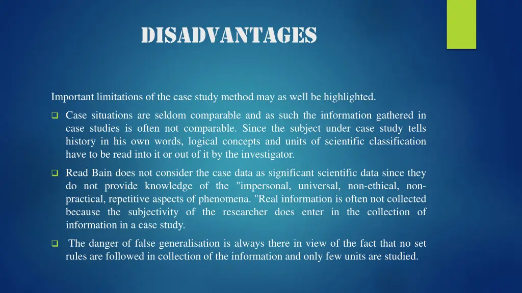 disadvantages