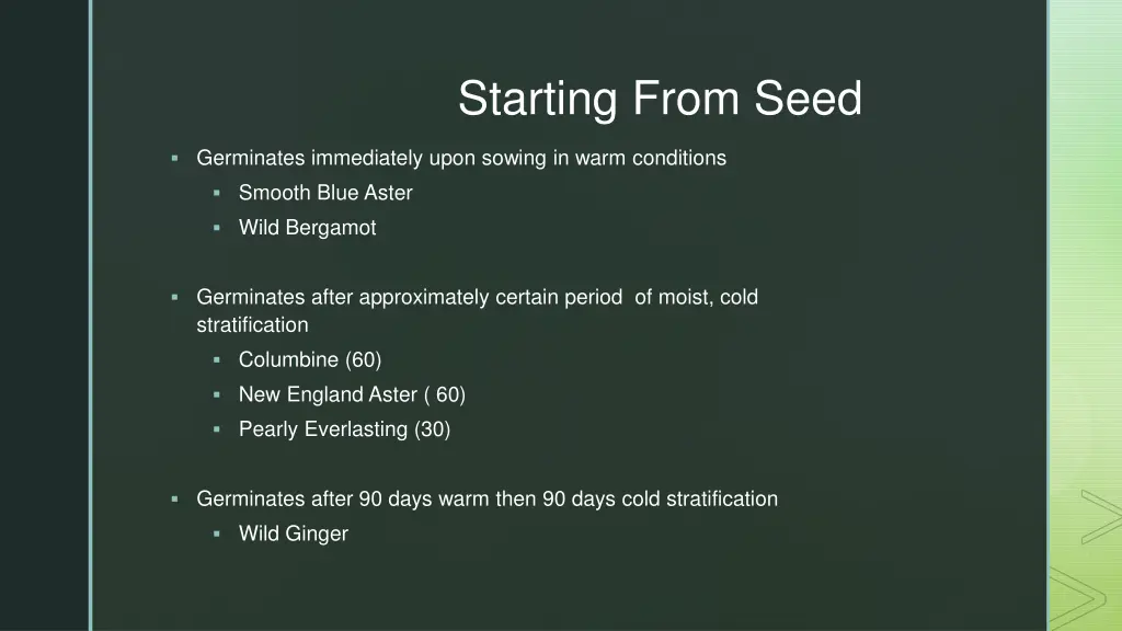 starting from seed