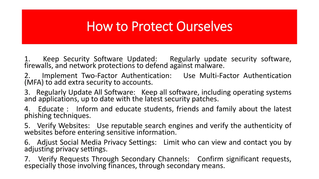 how to protect ourselves how to protect ourselves