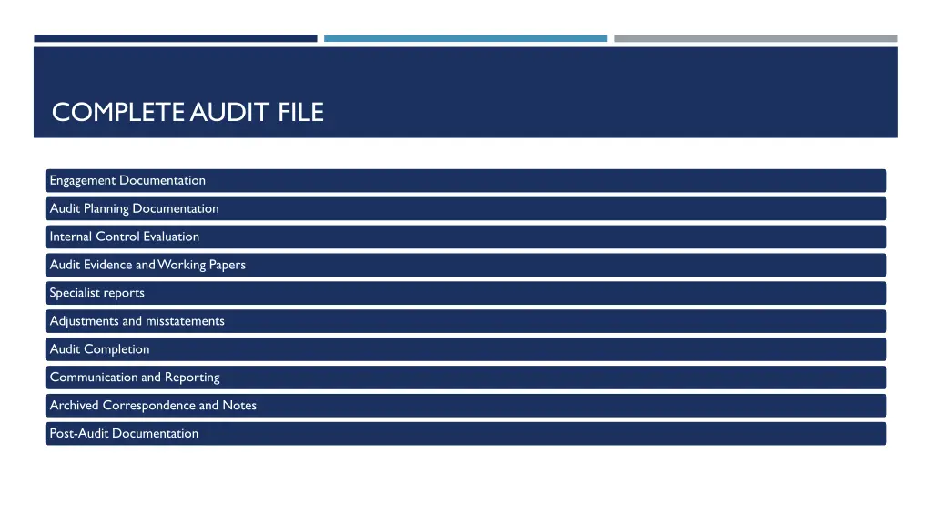 complete audit file