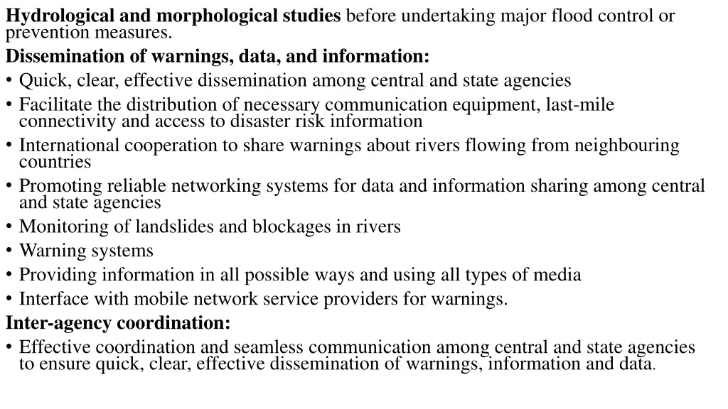 hydrological and morphological studies before