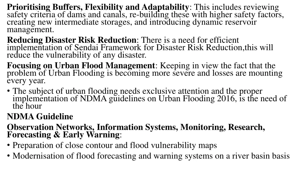 prioritising buffers flexibility and adaptability