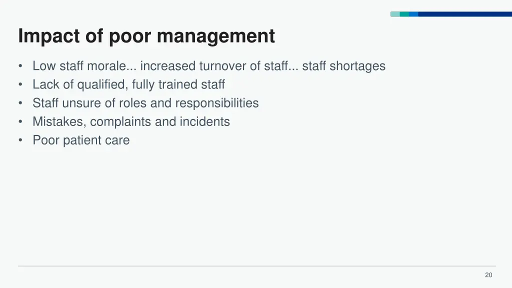 impact of poor management