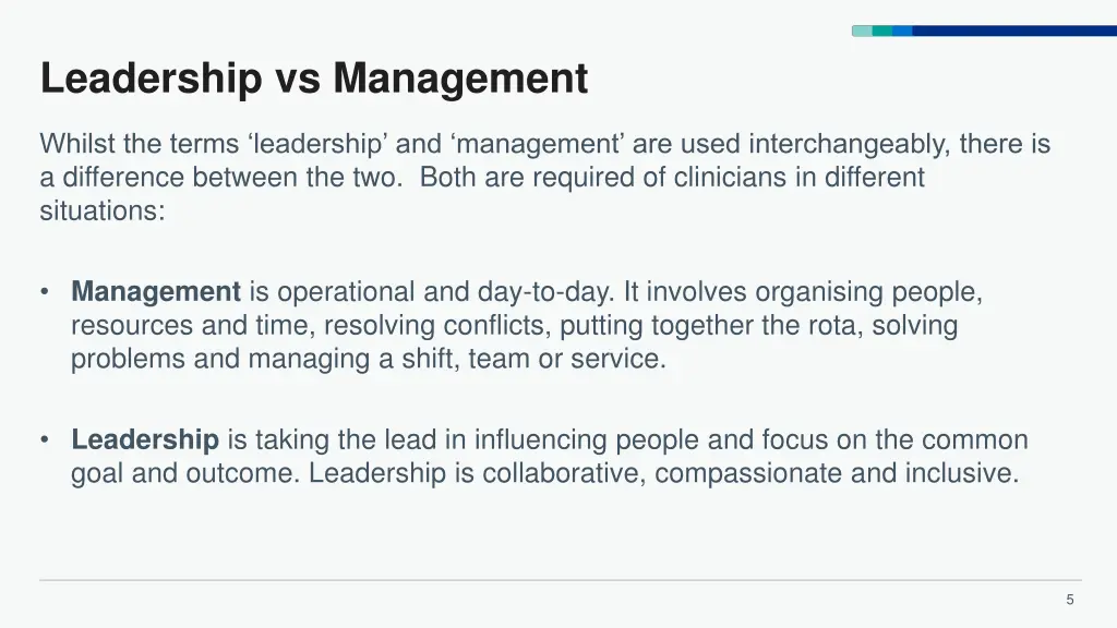 leadership vs management