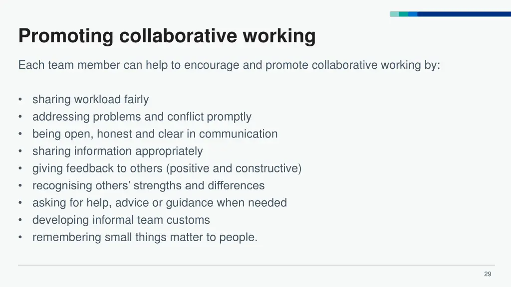 promoting collaborative working