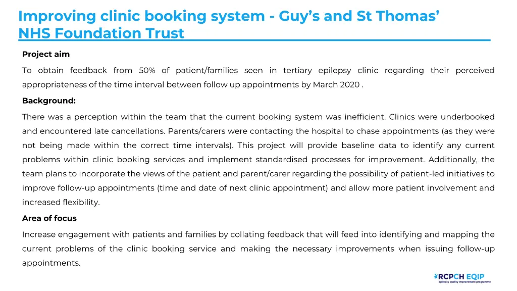 improving clinic booking system