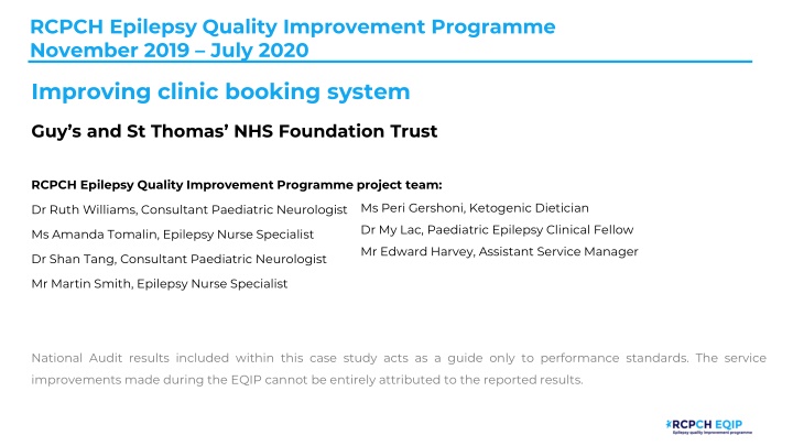 rcpch epilepsy quality improvement programme