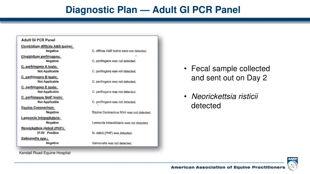 diagnostic plan adult gi pcr panel