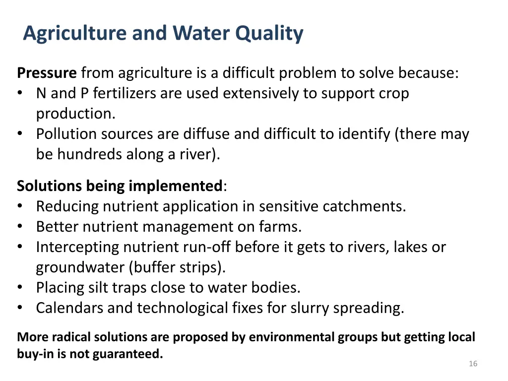 agriculture and water quality