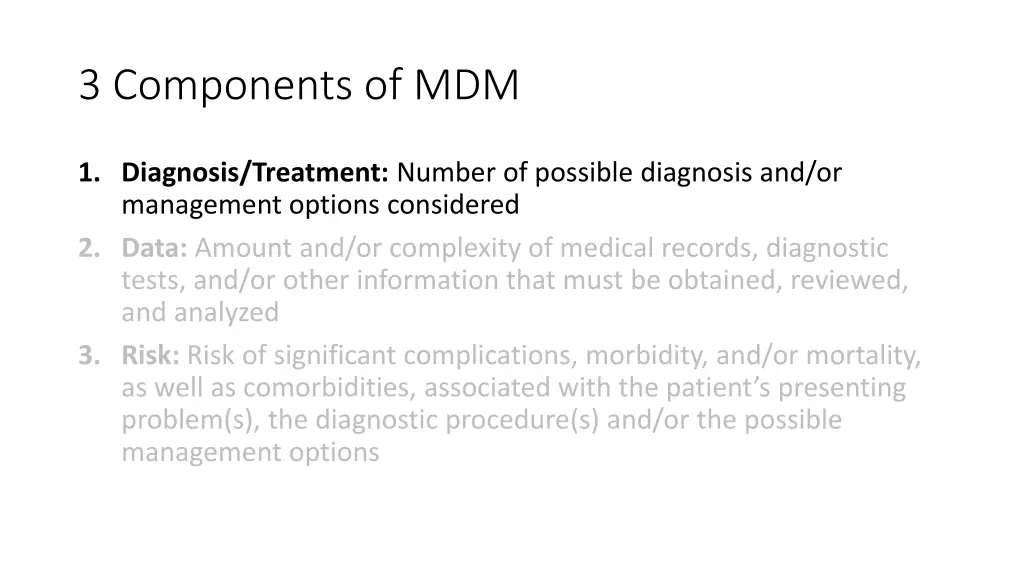 3 components of mdm 1