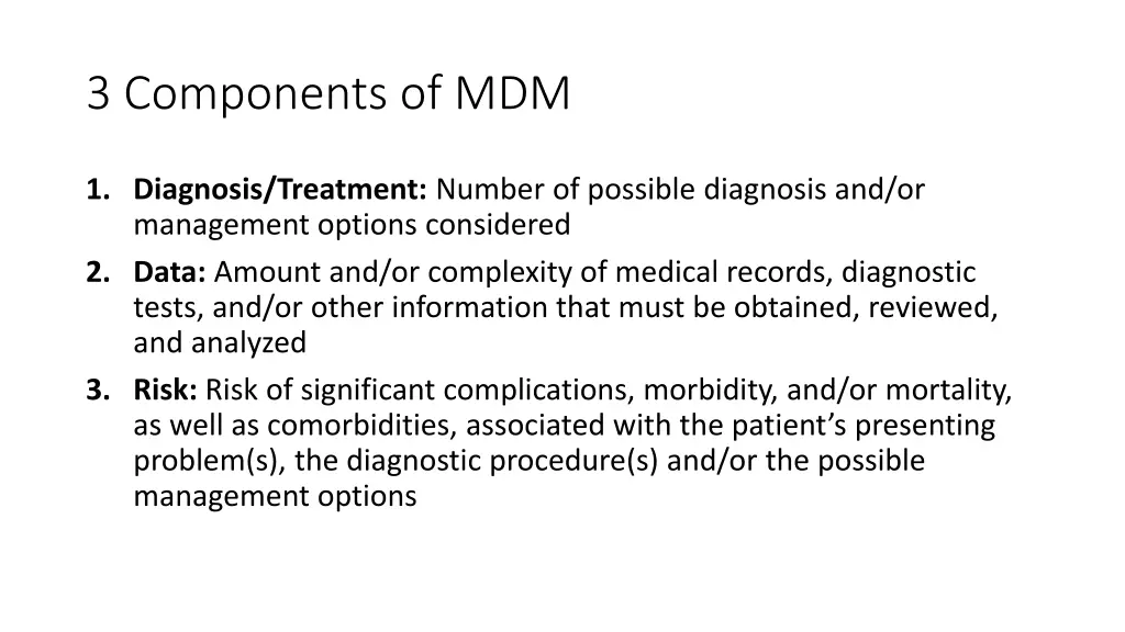 3 components of mdm