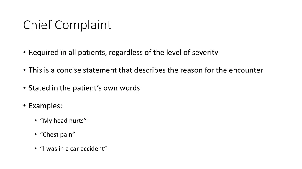 chief complaint