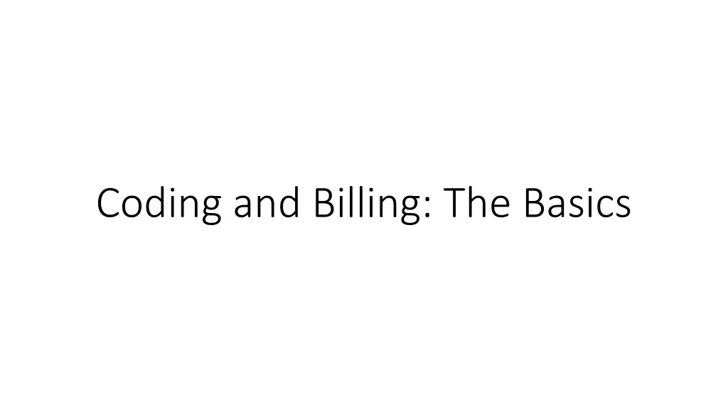 coding and billing the basics