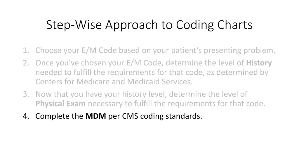 step wise approach to coding charts 3