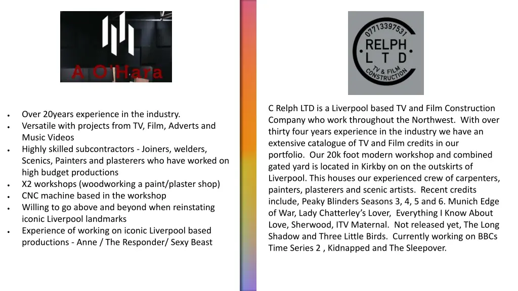 c relph ltd is a liverpool based tv and film