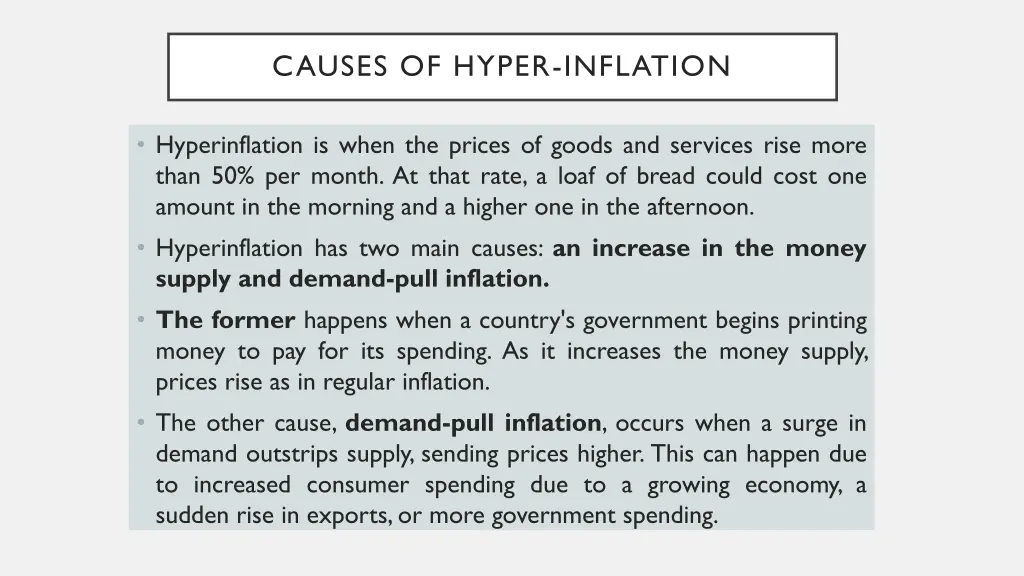 causes of hyper inflation