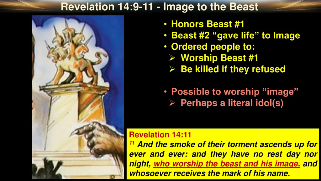 revelation 14 9 11 image to the beast