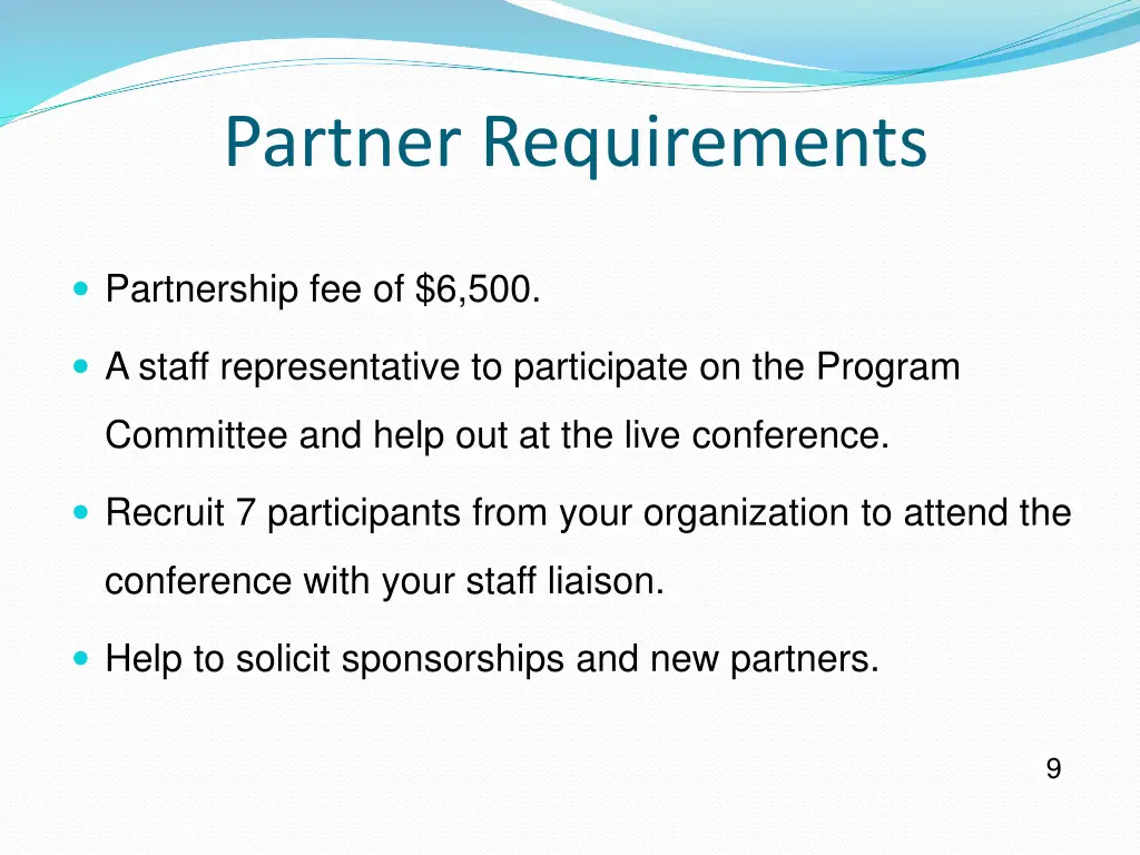 partner requirements