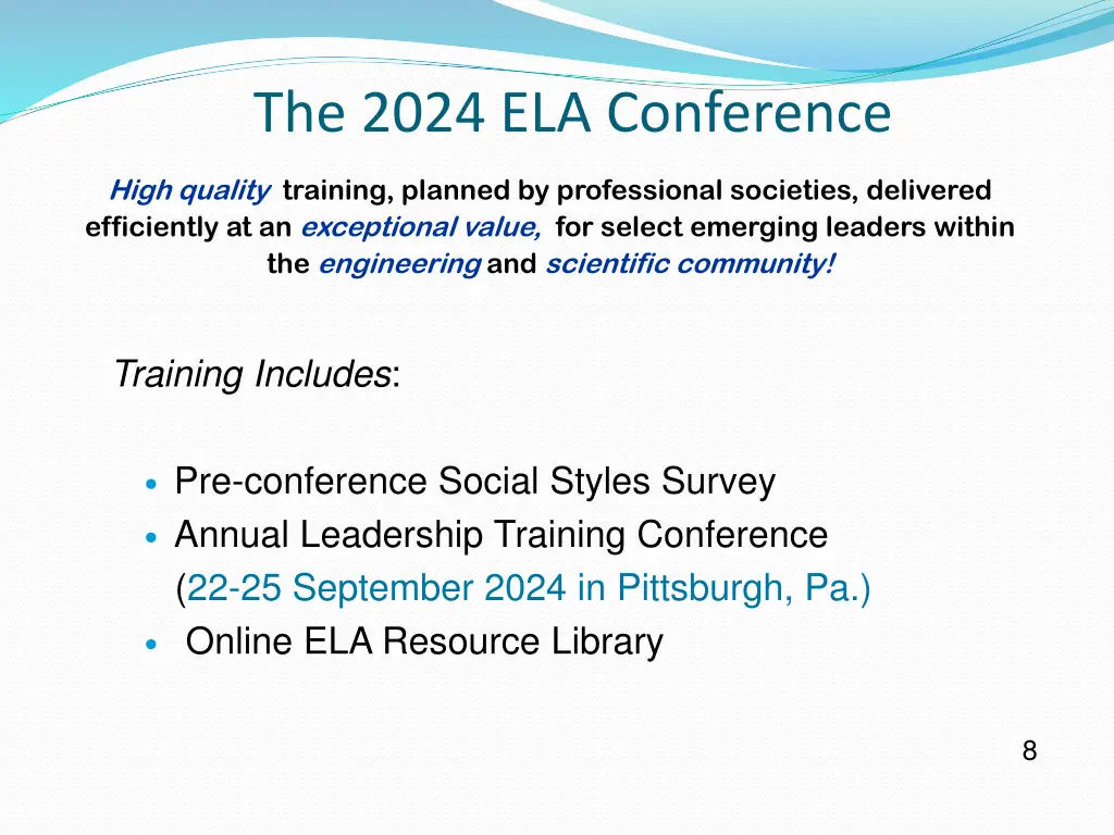 the 2024 ela conference