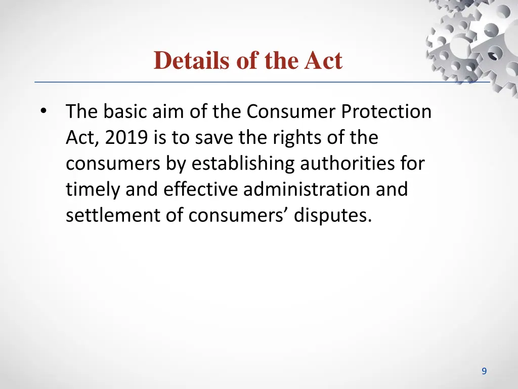 details of the act 1