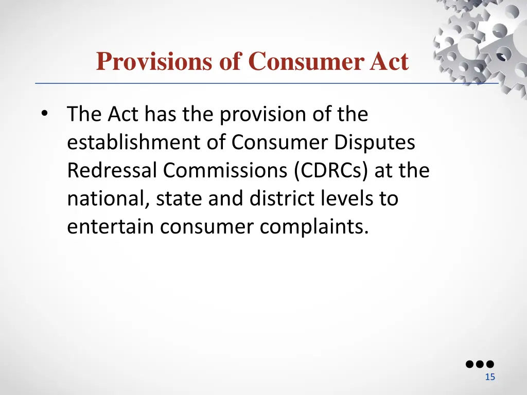 provisions of consumer act 3