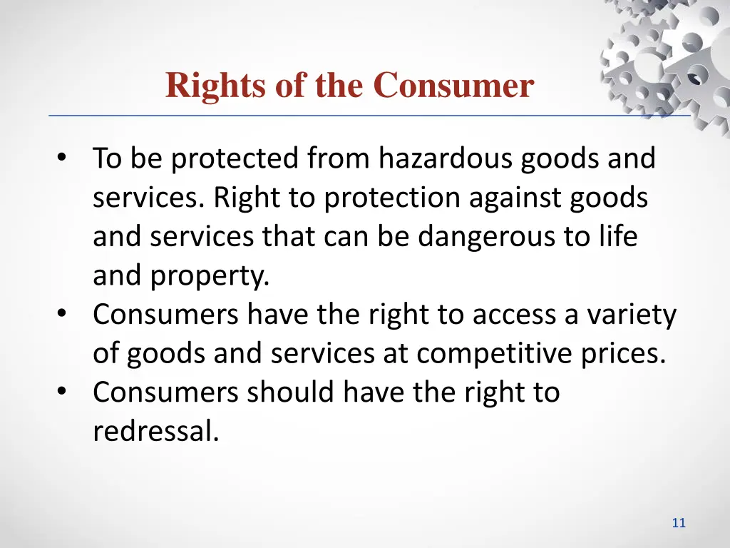 rights of the consumer 1