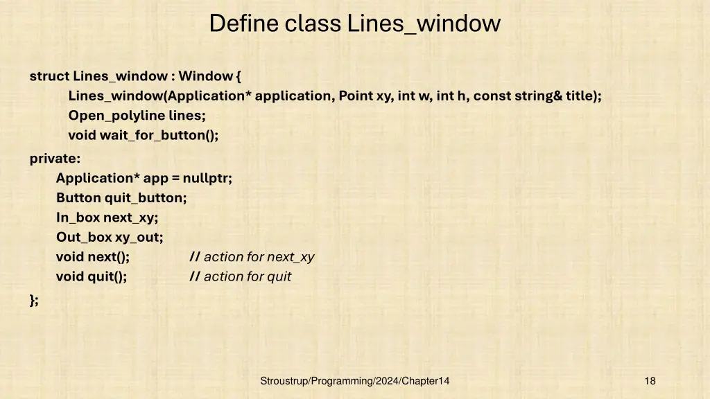 define class lines window