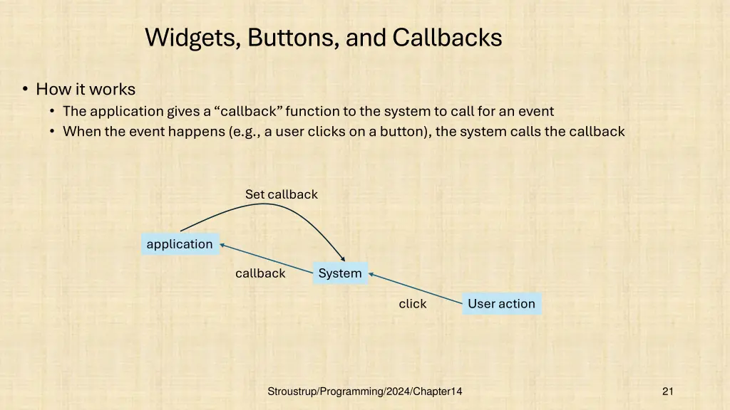 widgets buttons and callbacks