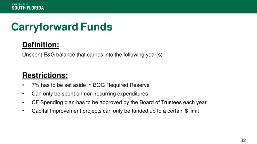 carryforward funds