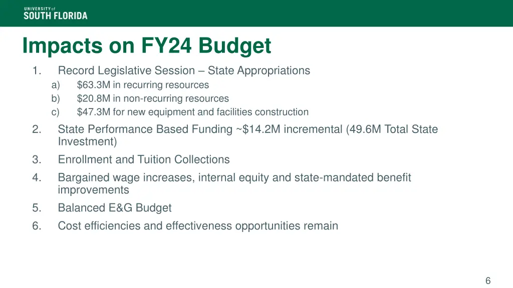 impacts on fy24 budget 1