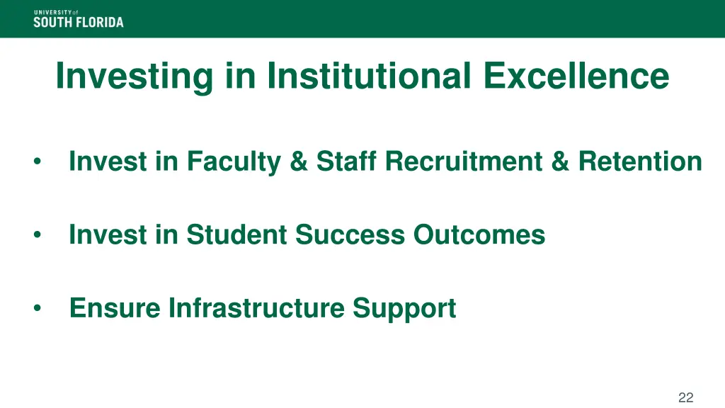 investing in institutional excellence