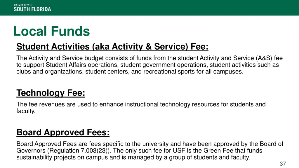 local funds student activities aka activity